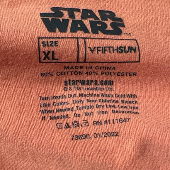 Star Wars Youth  T-Shirt - Orange-Peach Color with Grogu  “Baby Yoda XL - Picture 5 of 9